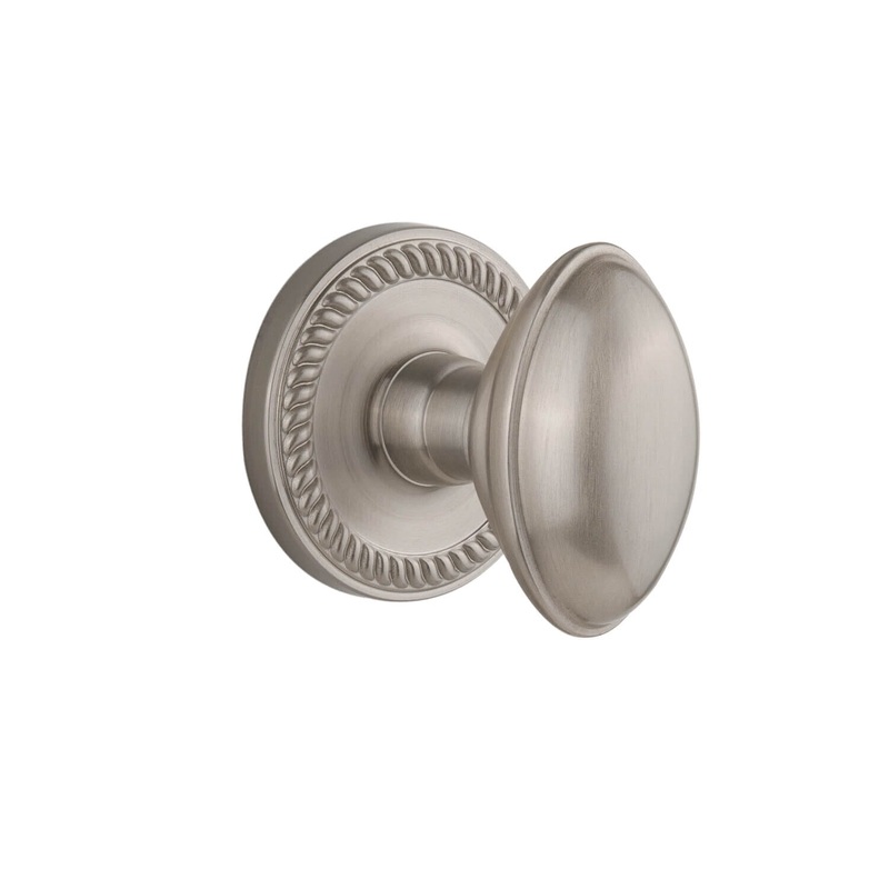 Newport Rosette with Eden Prairie Knob in Satin Nickel
