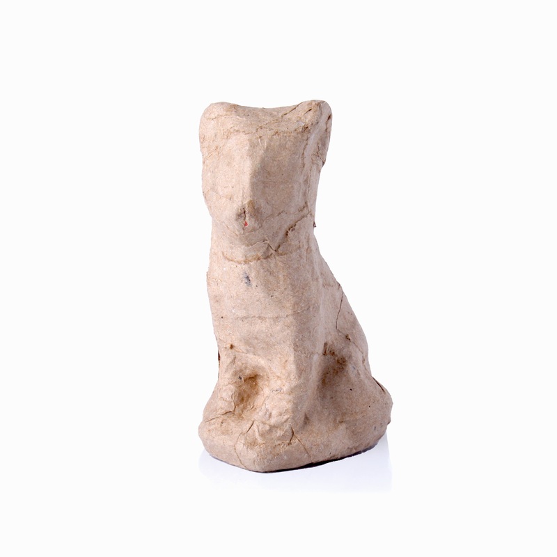 Paper Mache Kitten Approx L6 X W8 X H12cm 1pc