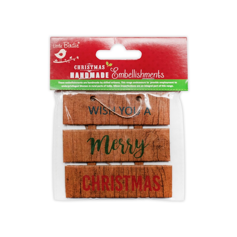 Christmas Goodwill Hanging Wish You A Merry Christmas 1Pc