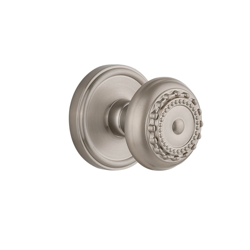 Georgetown Rosette with Parthenon Knob in Satin Nickel