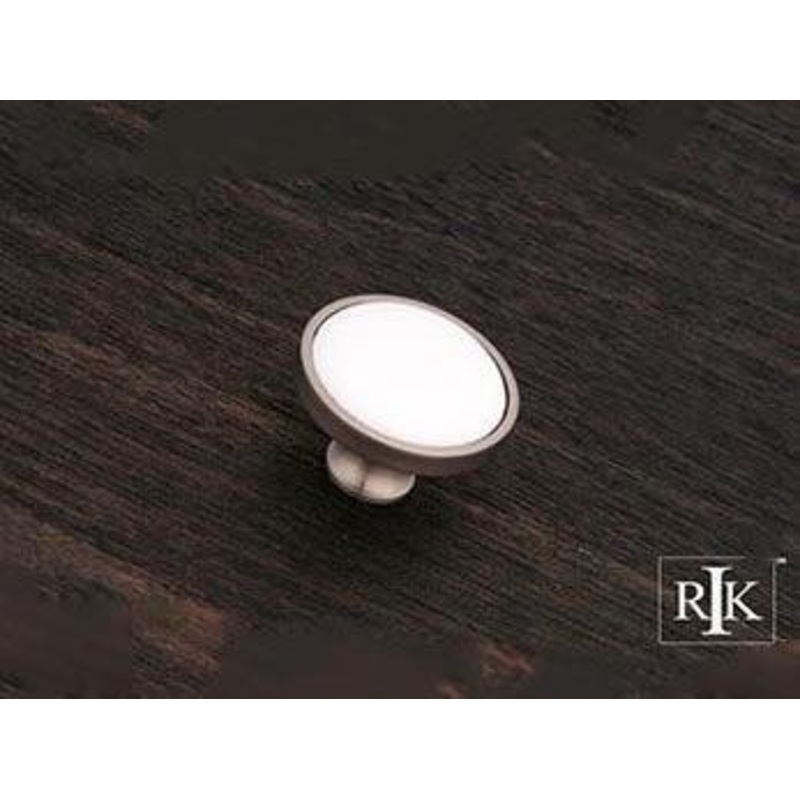 Porcelain Pewter and White Knob 1 1/4 (32mm) – Pewter