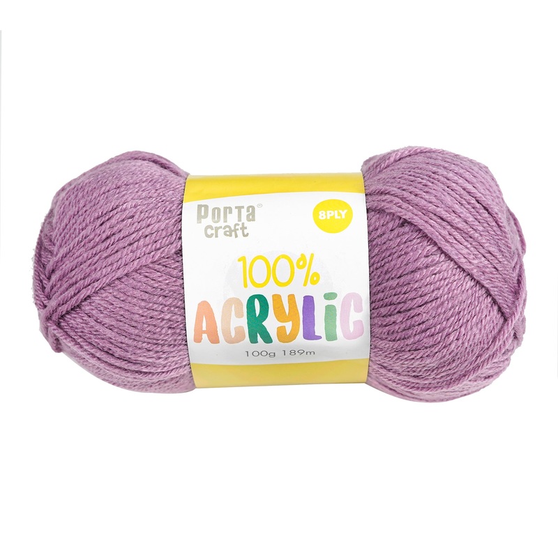 Porta Craft Acrylic Yarn 100% 100Gm 189M 8Ply Lilac