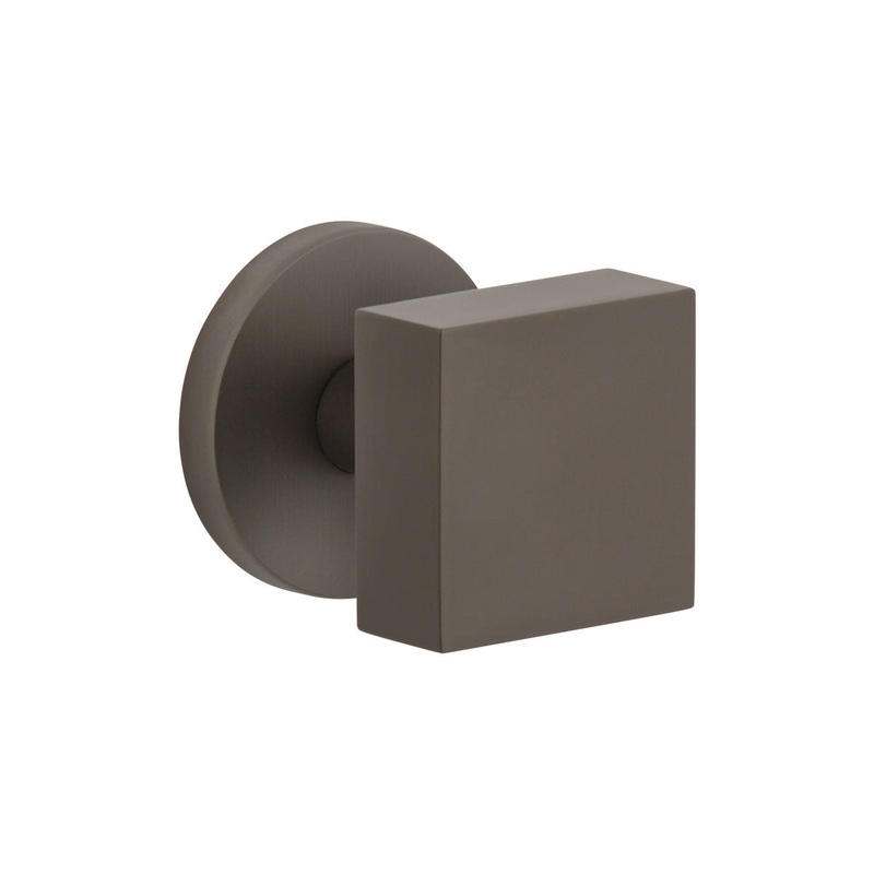 Circolo Rosette with Quadrato Knob in Titanium Gray