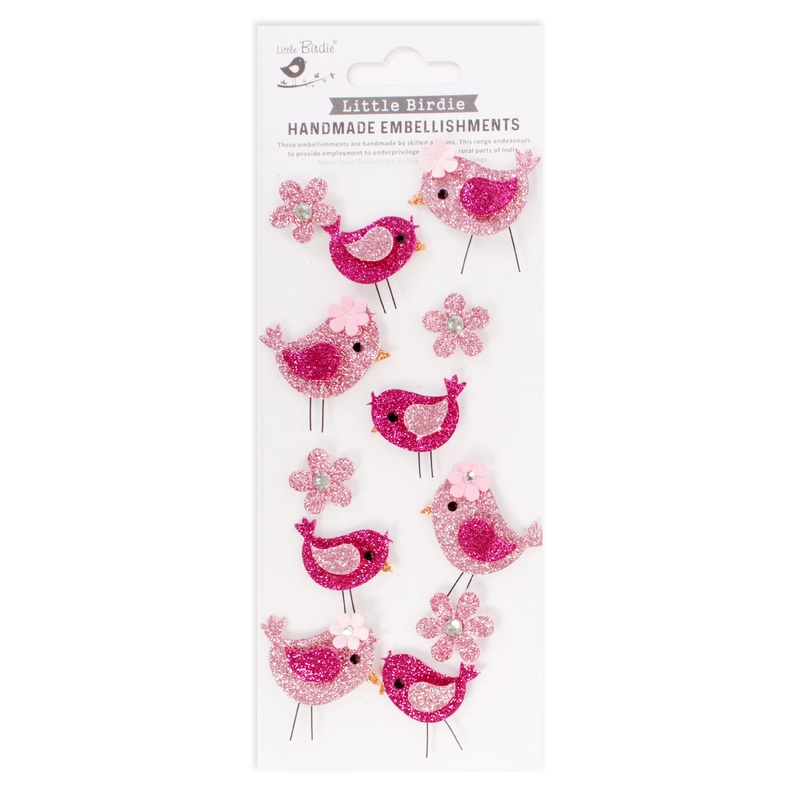 Handmade Stickers Sparkle Chirps 12pc