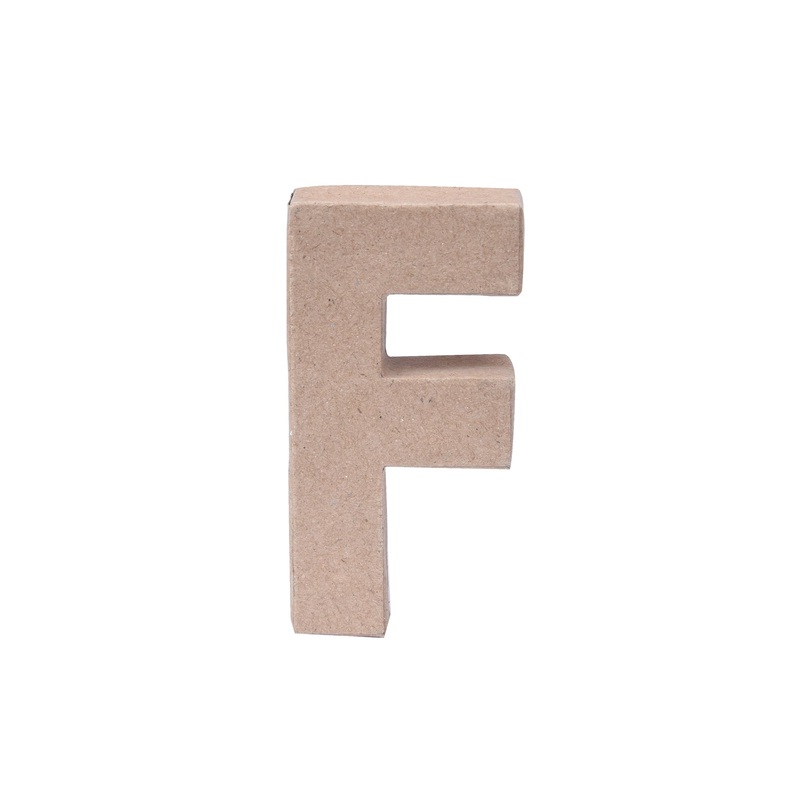Paper Mache Alphabet F Approx 2 X 4 X 0.78Inch 1Pc Lb