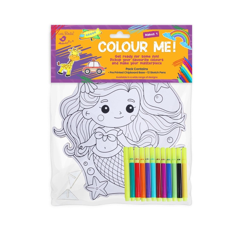 Table Decor Colouring Kit With Sketch Pen Little Mermaid Approx L7.25 X W7inch 2mm Thick