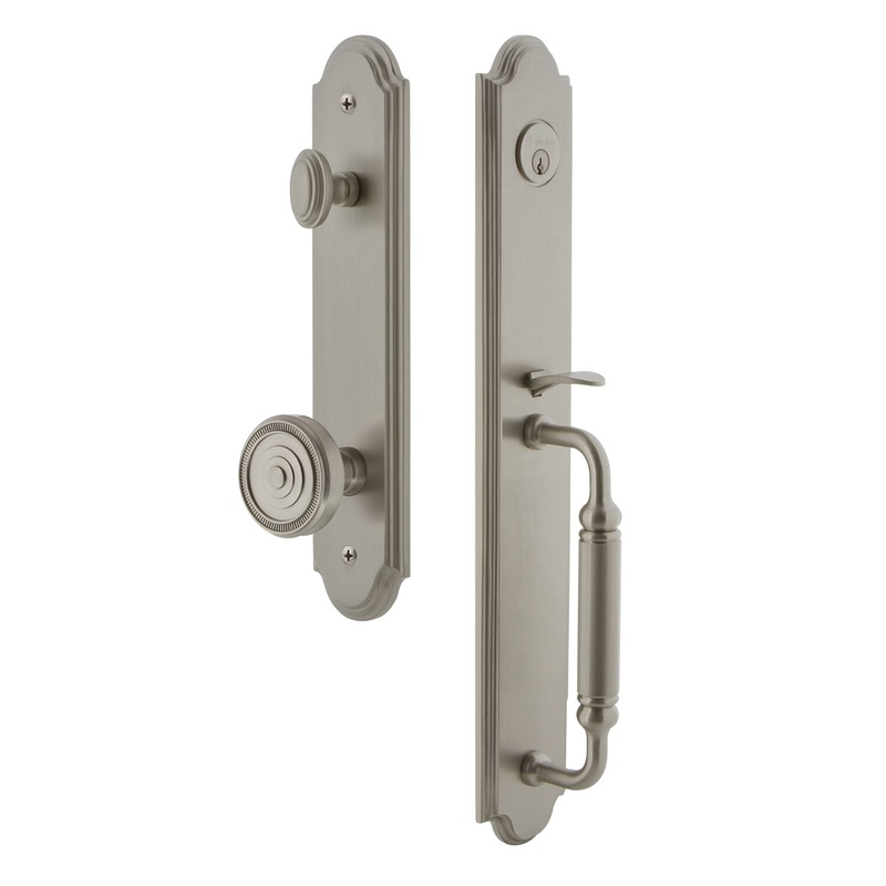 Arc One-Piece Handleset with C Grip and Soleil Knob in Satin Nickel