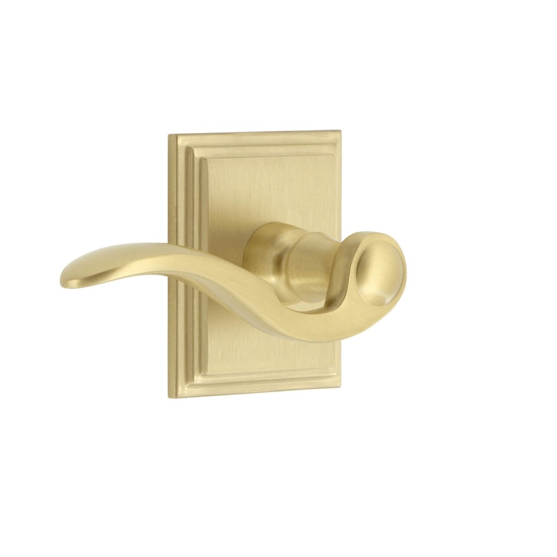 Carr Square Rosette with Bellagio Lever in Satin Brass