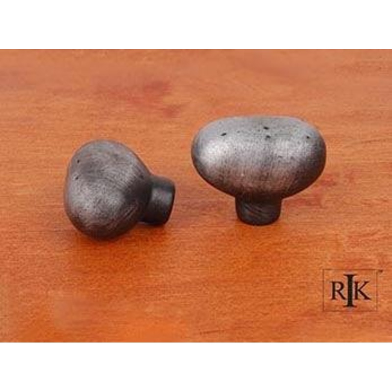 Distressed Heavy Egg Knob 1 13/16 (46mm) – Distressed Nickel