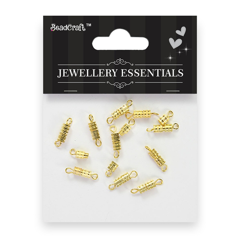 Findings Screw Clasps W/Loop Gold 12pcs