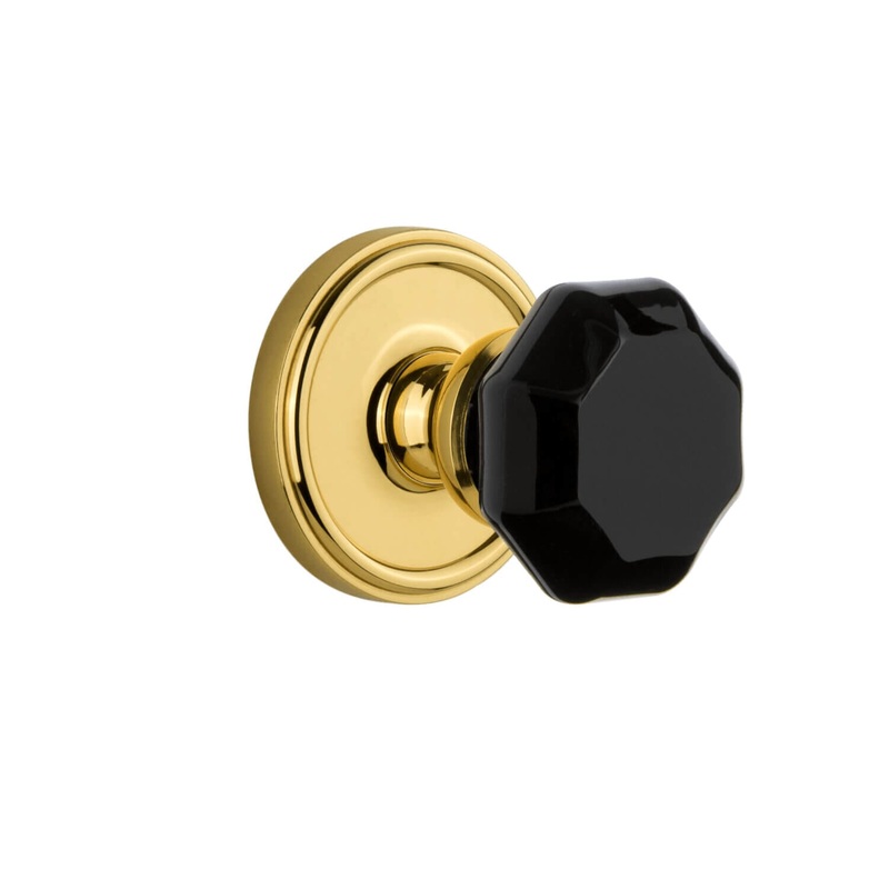 Georgetown Rosette with Lyon Knob in Lifetime Brass