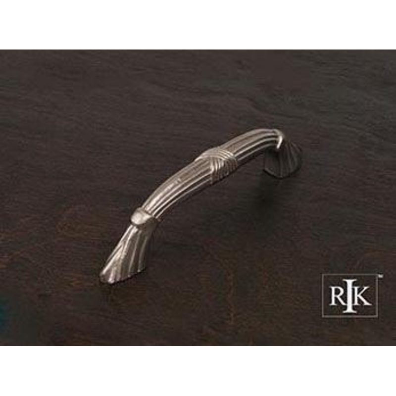 Ornate Bow Pull with Lines and Crosses 3 – Pewter