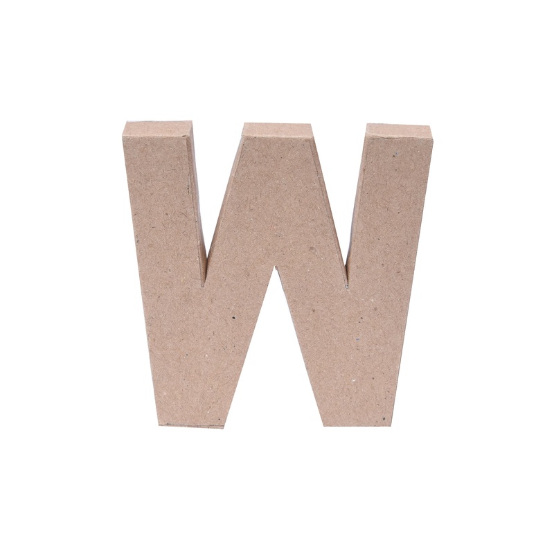 Paper Mache Alphabet W Approx 4 X 4 X 0.78Inch 1Pc Lb