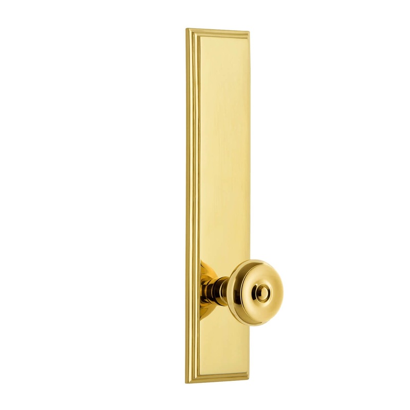 Carr Tall Plate with Bouton Knob in Lifetime Brass