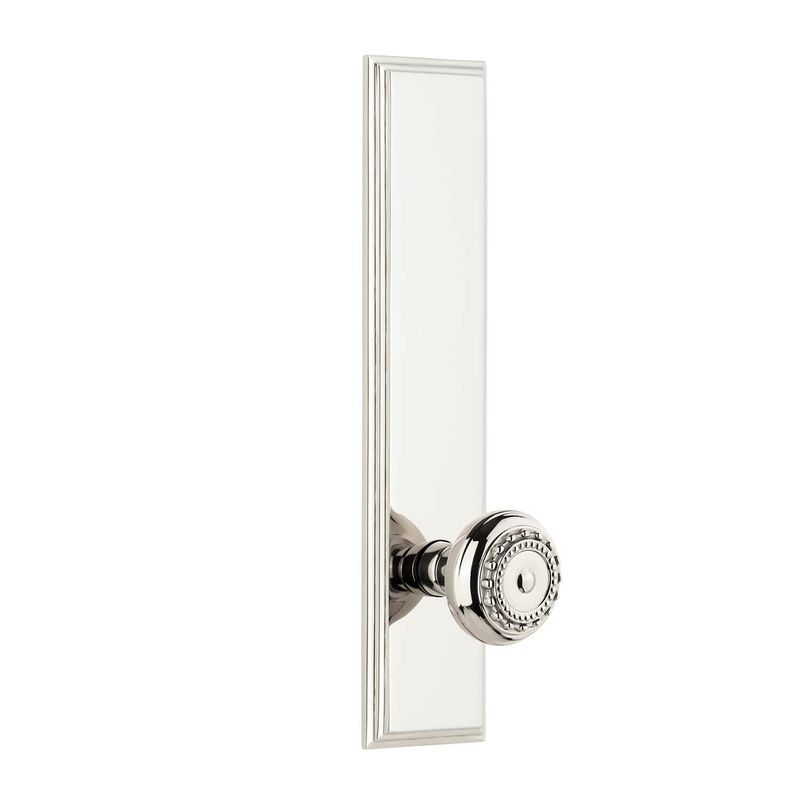 Carr Tall Plate with Parthenon Knob in Polished Nickel