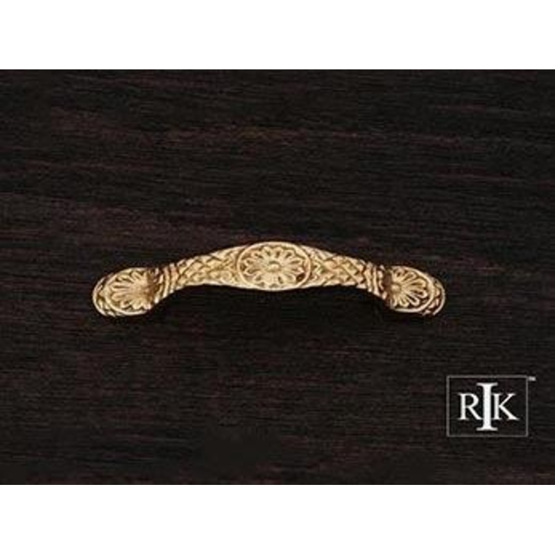 Flowery Ornate Pull 3 – Polished Brass