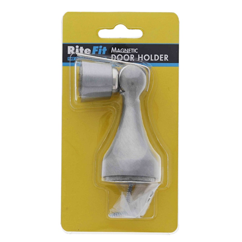 Lenlok Magnetic Door Holder, Display Pack, Satin Chrome