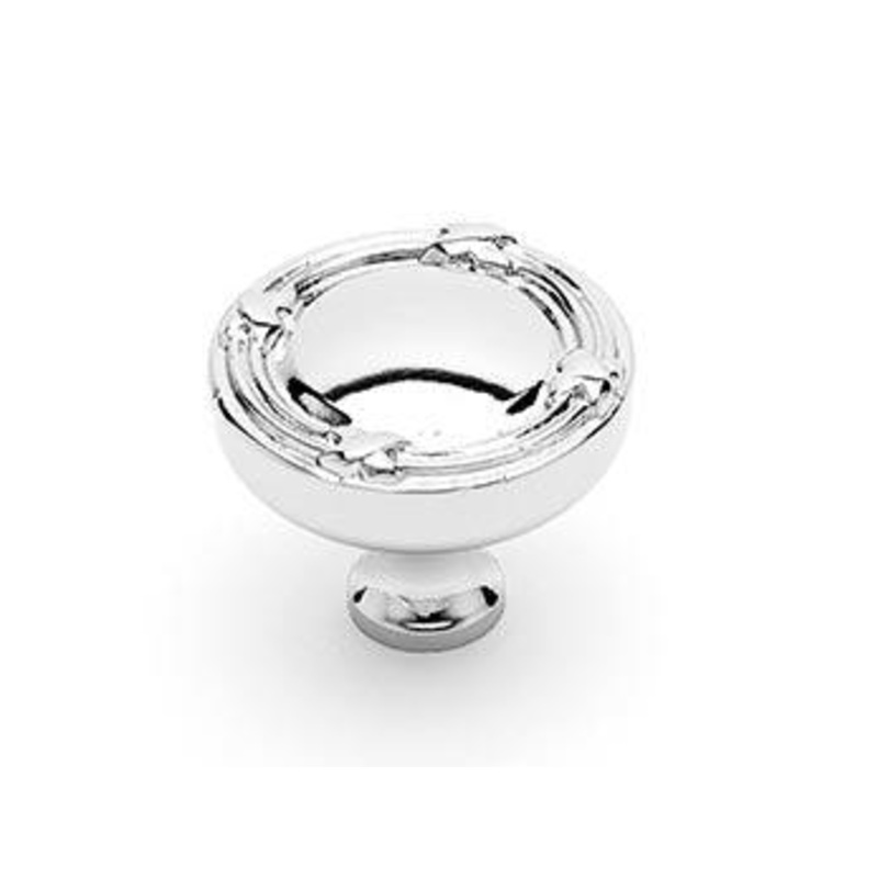 Lines and Crosses Knob 1 1/4 (32mm) – Polished Nickel