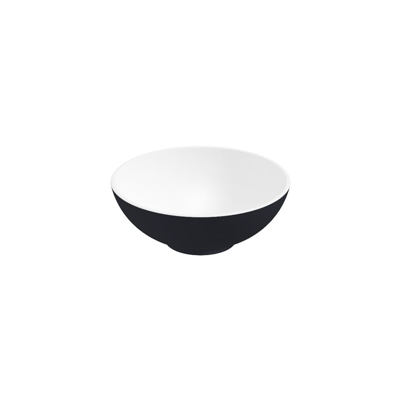 SKAL Round Wash Basin White Black & Waste