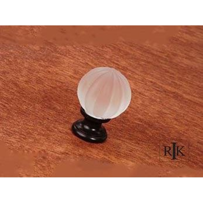 Smoked Glass Flower Knob  1 1/4 (32mm) – Oil Rubbed Bronze