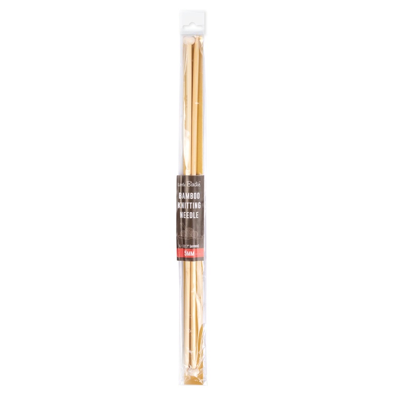 Bamboo Knitting Needles Natural 5mm X 35cm 2pc