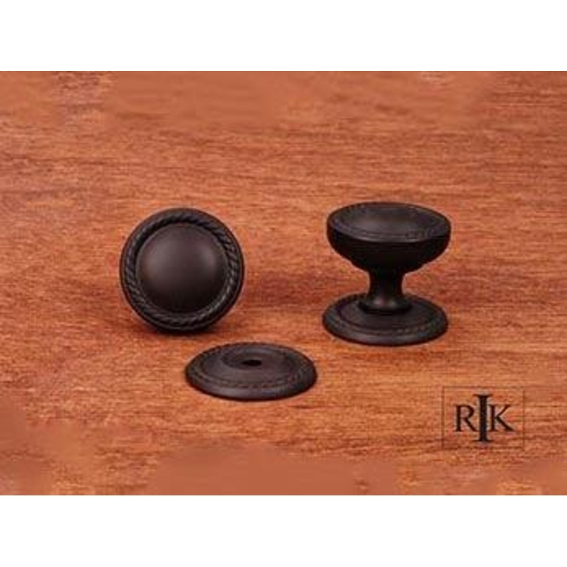 Flat Rope Knob with Detachable Back Plate 1 1/4 (32mm) – Oil Rubbed Bronze