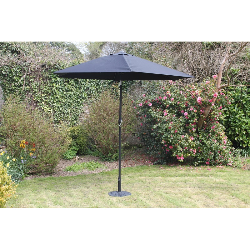 Garden Collection 2.7 M Steel Parasol With Crank Black