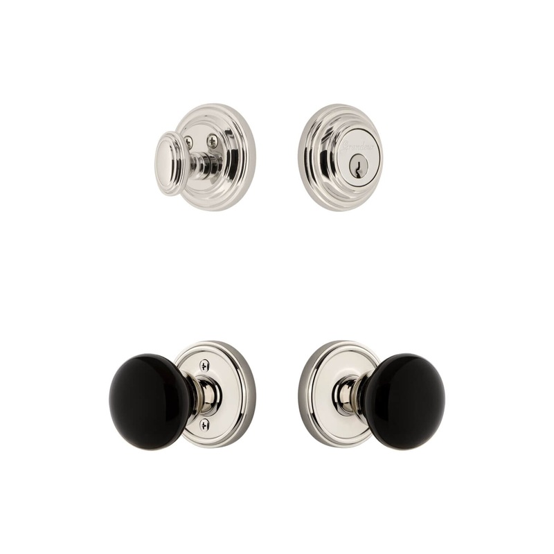 Georgetown Rosette Entry Set with Coventry Knob in Polished Nickel