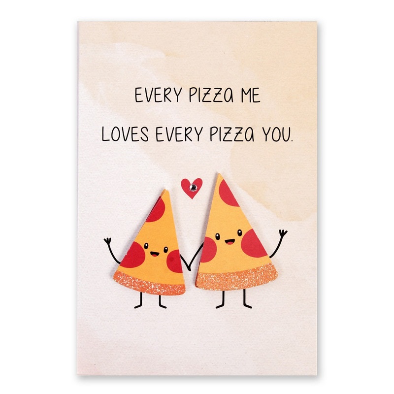 Mother’s day Card And Envelop Every pizza me Love every pizza you 4 x 6inch 1pc