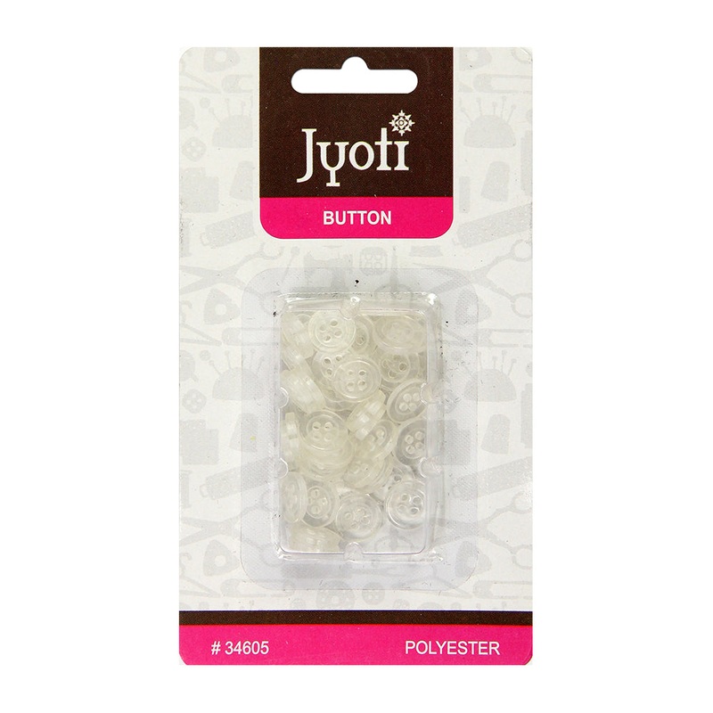 Polyester Button Transparent 18 Line #34605 100Pcs Jyoti