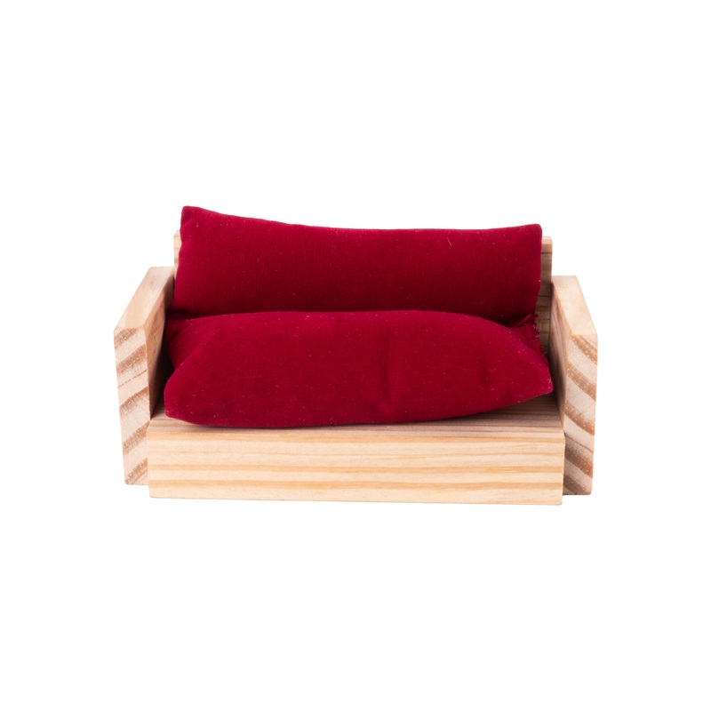 Wooden Miniature 2 Seater Sofa Approx L4.33inch x W2.32inch x H2.28inch 1pc