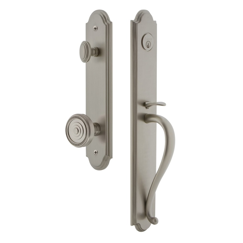 Arc One-Piece Handleset with S Grip and Soleil Knob in Satin Nickel