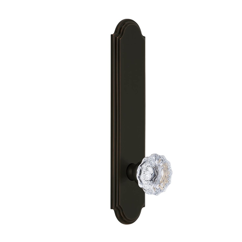 Arc Tall Plate with Fontainebleau Crystal Knob in Timeless Bronze