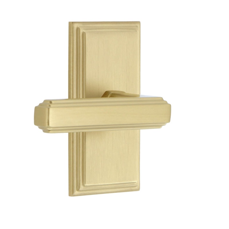 Carr Short Plate with Carr Lever in Satin Brass