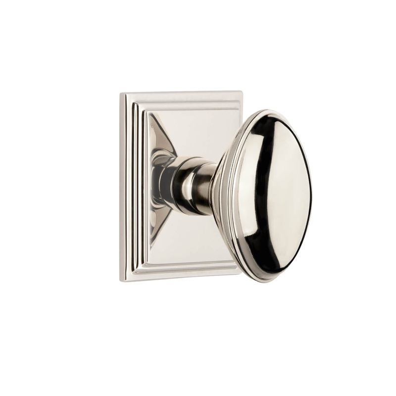 Carr Square Rosette with Eden Prairie Knob in Polished Nickel