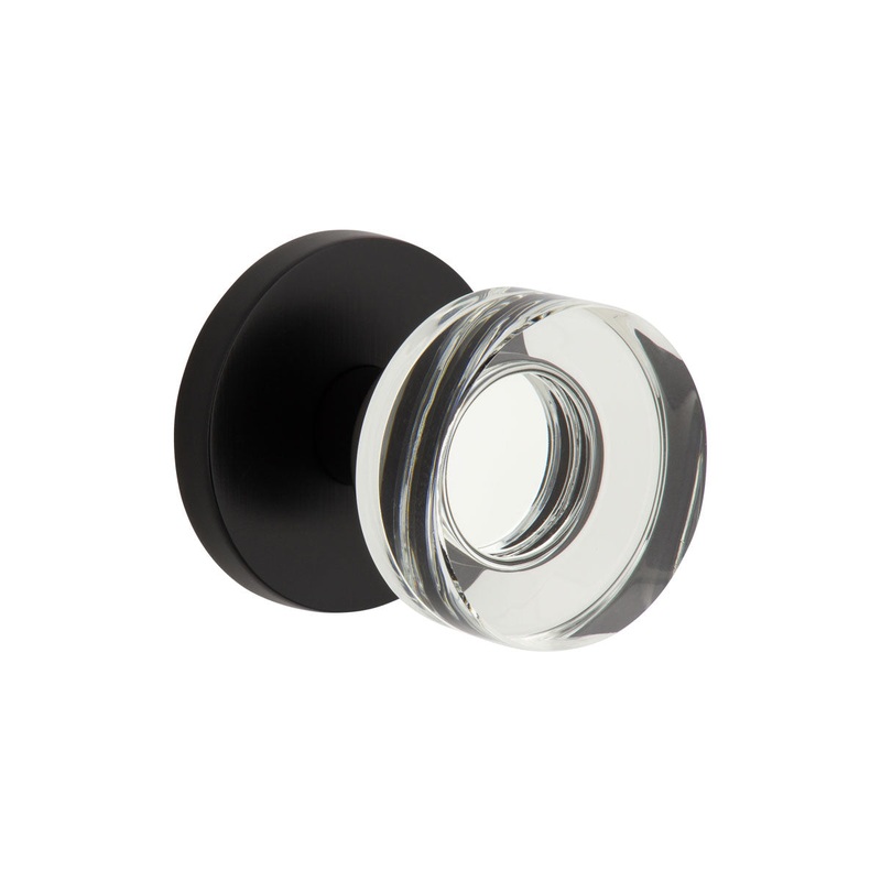 Circolo Rosette with Circolo Crystal Knob in Satin Black