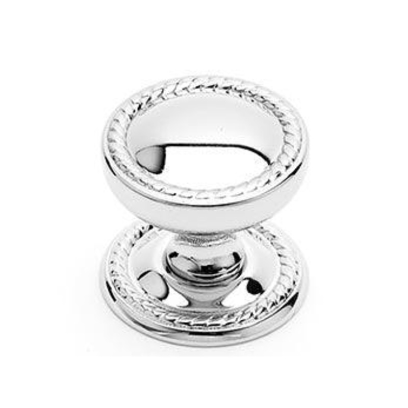 Flat Rope Knob with Detachable Back Plate 1 1/4 (32mm) – Polished Nickel