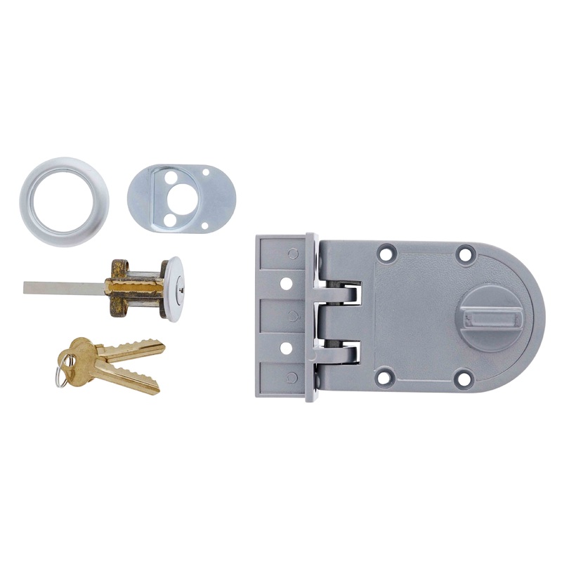 Lenlok S203 Single Cylinder and Turn Anti-Jemmy Deadlock, 60mm backset, C4 Keyed to Differ , Boxed, Satin Chrome