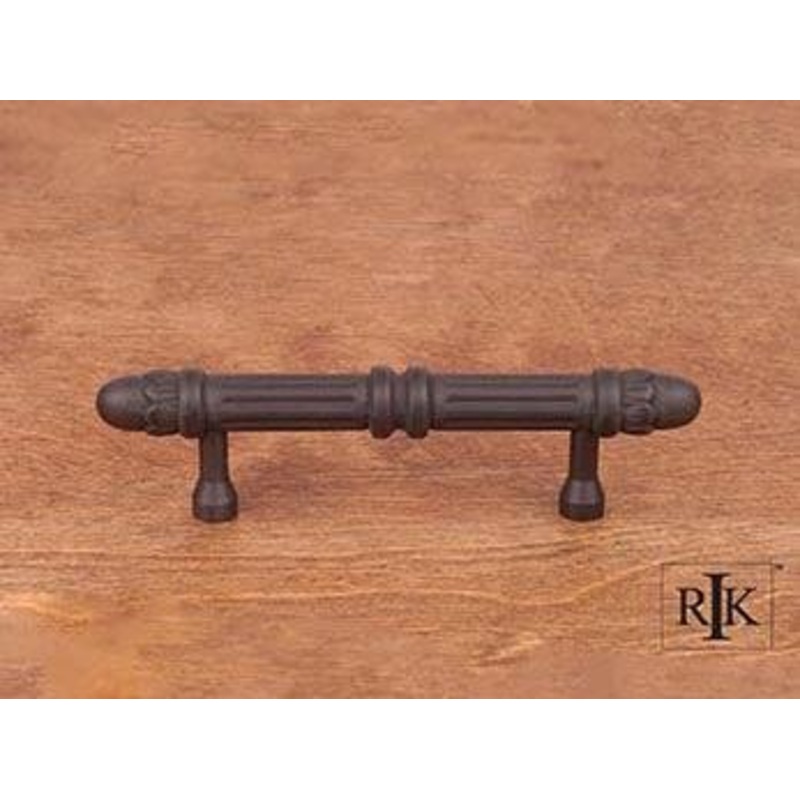 Lined Rod Pull with Petals @ End 3 – Oil Rubbed Bronze