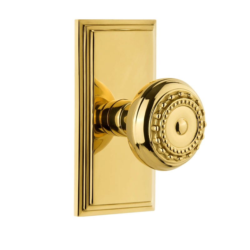 Carr Short Plate with Parthenon Knob in Polished Brass