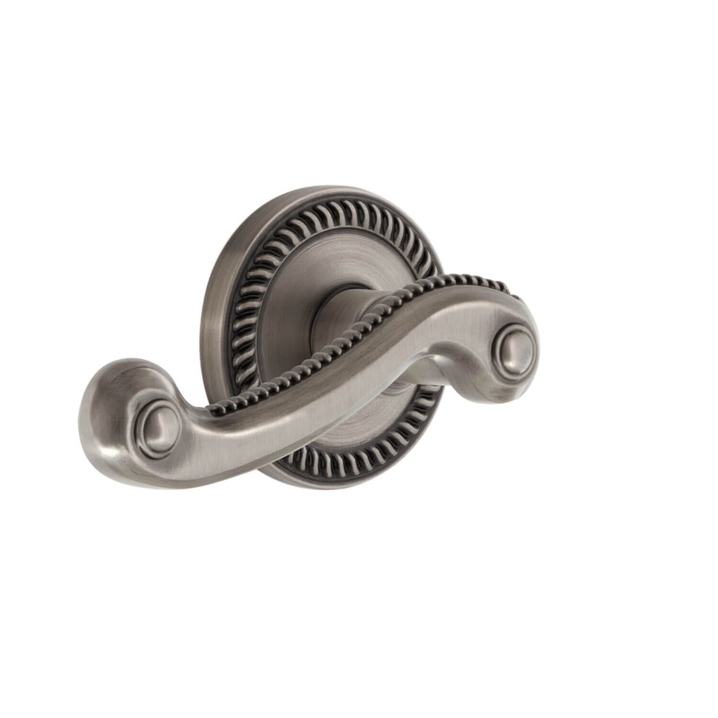 Newport Rosette with Newport Lever in Antique Pewter