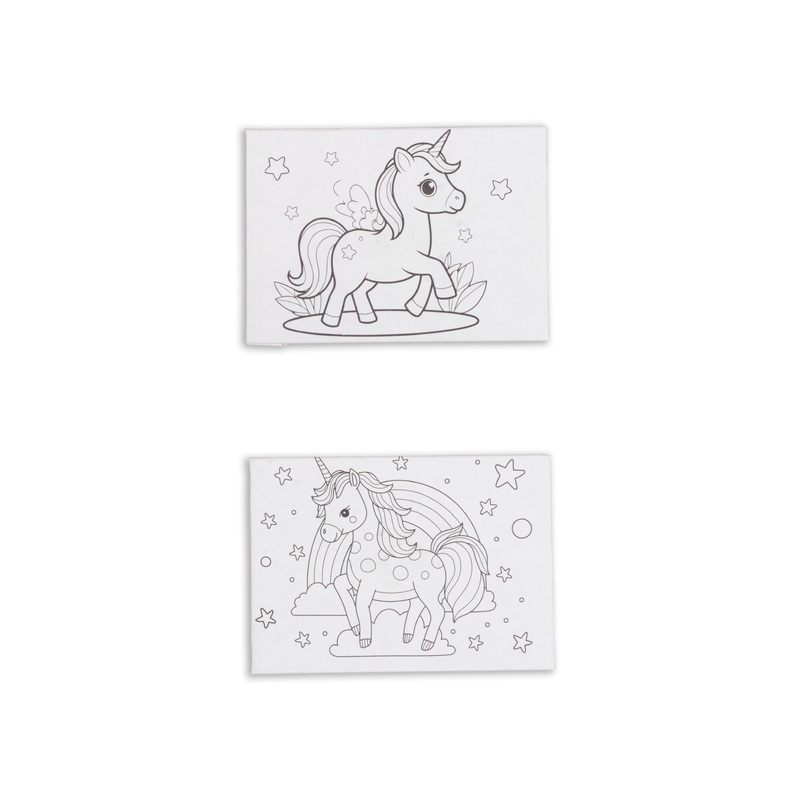 Paintable Pre-printed Fridge Magnet Unicorn 3 x2.25inch 1mm Thick 2pc