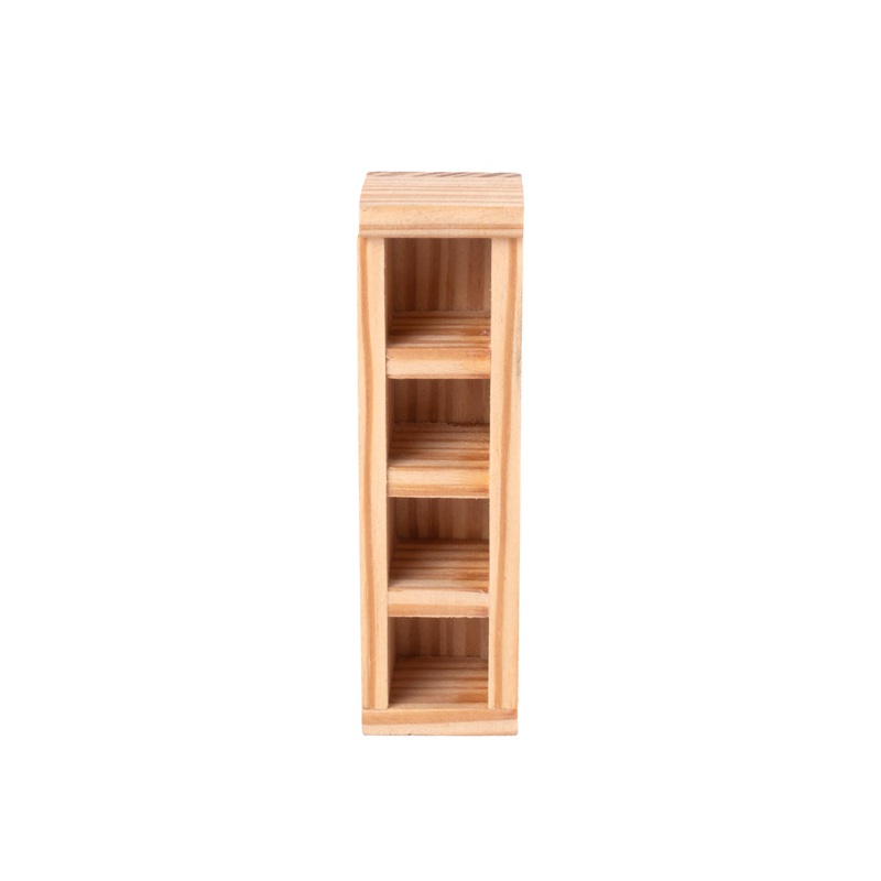 Wooden Miniature Bookshelf Approx L1.14inch x W1.41inch x H3.93inch 1pc