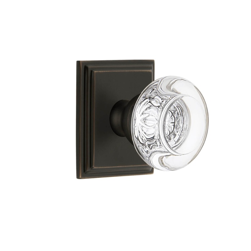 Carr Square Rosette with Bordeaux Crystal Knob in Timeless Bronze