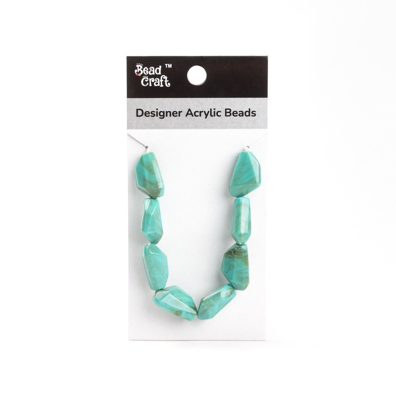 Designer Acrylic Beads Turquoise 1 String