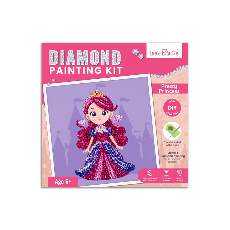 DIY Diamond Painting Kit – Pretty Princess, 1 Box
