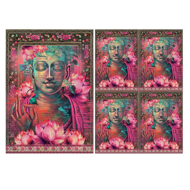 Filament Decoupage Paper A4 Lotus Buddha 2Sheets