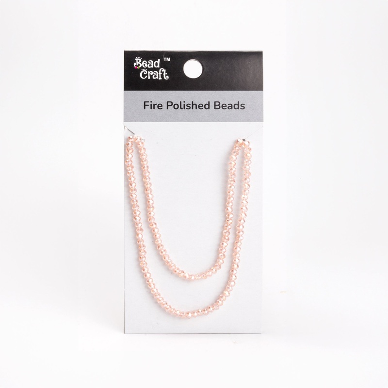 Fire Polished Beads Pink Diamond 4mm 1 String