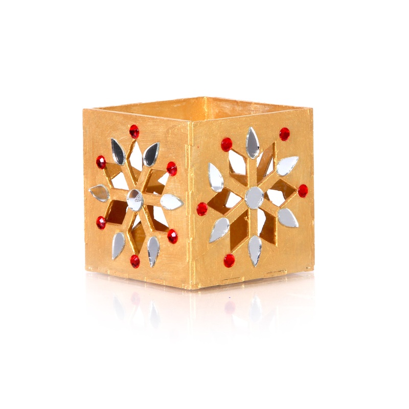 Handmade Decorative Candle Holder Gem Flower Approx 2.8 X 2.8inch 2mm Thick 1pc