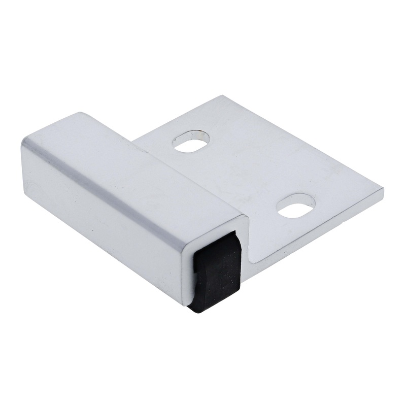 Lenlok M107BT, Bolt Through, Bumper, 48MM X 54MM X 17.5MM, suits 18-50mm Door, Satin Chrome